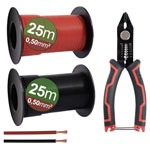 Quadrios 23CW028 Stranded Wire Set 0.5mm² Black/Red with Cutter