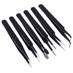 Quadrios 23EC157 Tweezers Set Antistatic ESD Stainless Steel 6-Piece