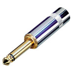 Rean NYS224G AV 6.35mm Audio Jack Plug 2 Pins 1pc