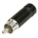 Rean NYS352B RCA Connector Plug Single Black Shell Gold-Plated Contacts