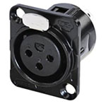 Rean RC3FDL-B AV XLR Connector Socket 3-Pin Built-In 1pc