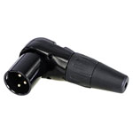 Rean RC3MR-B AV XLR Connector Plug Right Angle 3 Pins 1pc