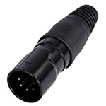 Rean RCX5M-Z-001-1 XLR Connector Plug Straight 5 Pins 1pc
