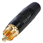 Rean RF2C-B-0 RCA Connector Plug 1pc Gold-Plated Black Housing