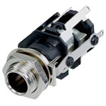 Rean RJ5VM-S-CON 6.35mm Audio Jack Socket 5-Pin Stereo Vertical Black
