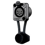 Rean RRX5F-Z-012-1 XLR Socket 5-Pin IP65 D-Shaped Metal Flange Black