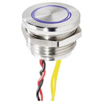 Renkforce RF-4707818 Bell Button Stainless Steel Blue LED Ring 24V Dustproof