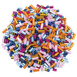 Artstraws Striped Straw Beads, Assorted Colours & Sizes (approx 1000)