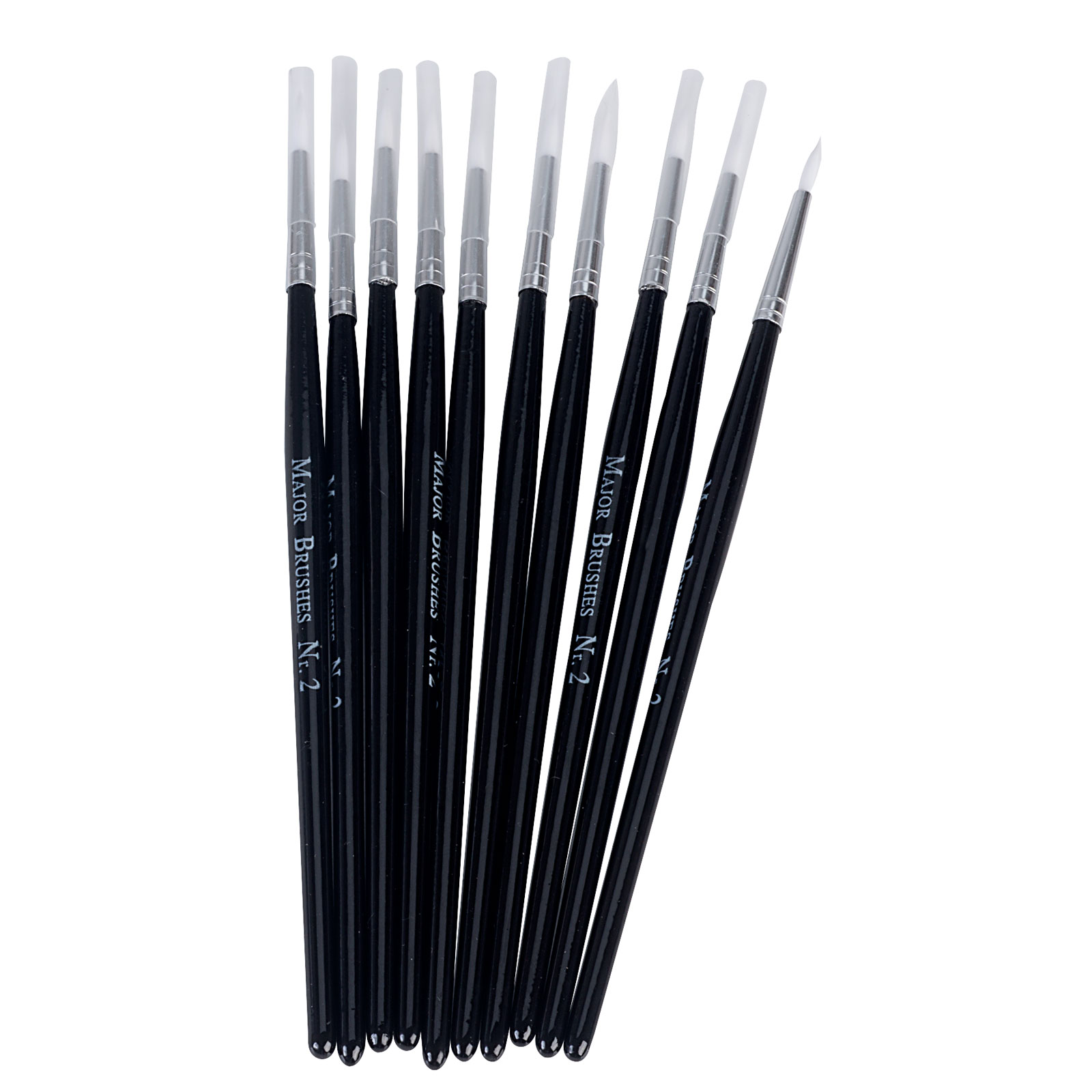 Major Brushes Synthetic Sable Brushes(size 2) Pack of 10 Rapid Online