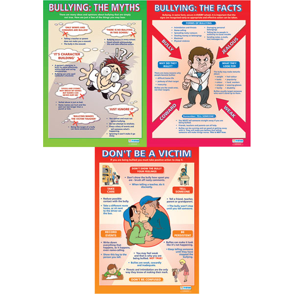 Bullying , The Myths , Facts &amp; Don't Be a Victim Poster Set | Rapid Online