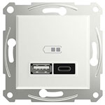 Schneider Electric EPH2770421D Asfora USB charging station white glossy