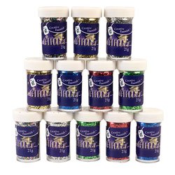 Rapid Assorted Glitter Pack 12 Jars of 21g