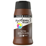 Daler Rowney System 3 Acrylic Paint Burnt Umber (500ml)