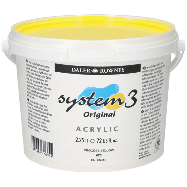 Daler Rowney System 3 Acrylic Paint Process Yellow 2.25L