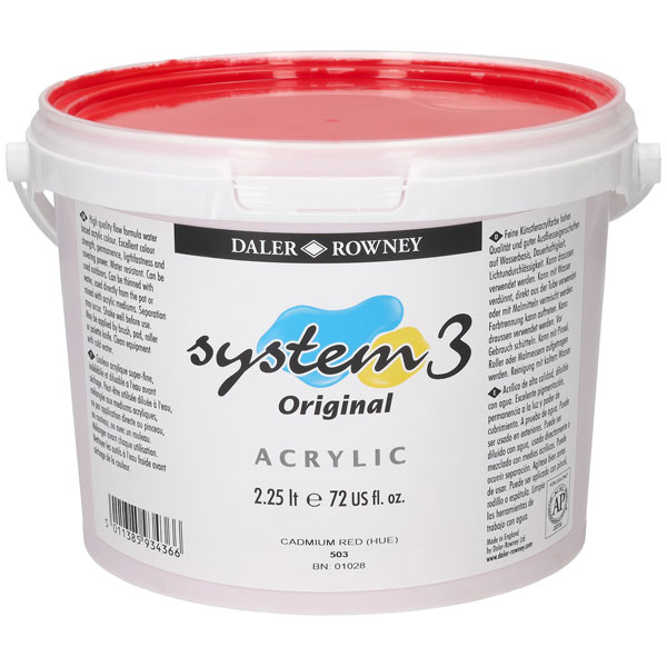 Daler Rowney System 3 Acrylic Paint Cadmium Red 2.25L ...