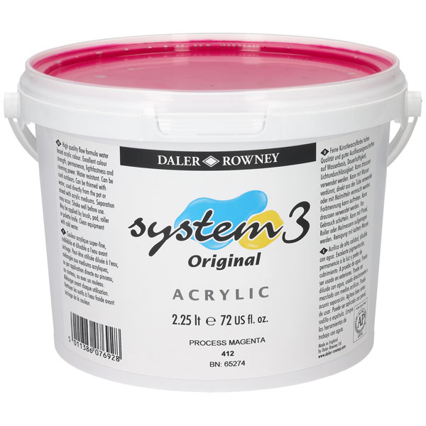 Daler Rowney System 3 Acrylic Paint Process Magenta 2.25L