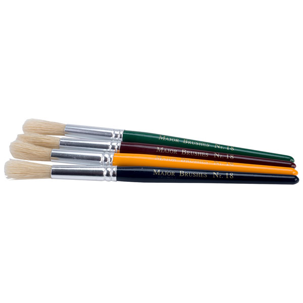 Major Brushes Children's Paint Brushes (Chunky), Set of 12 in 4 Colours ...