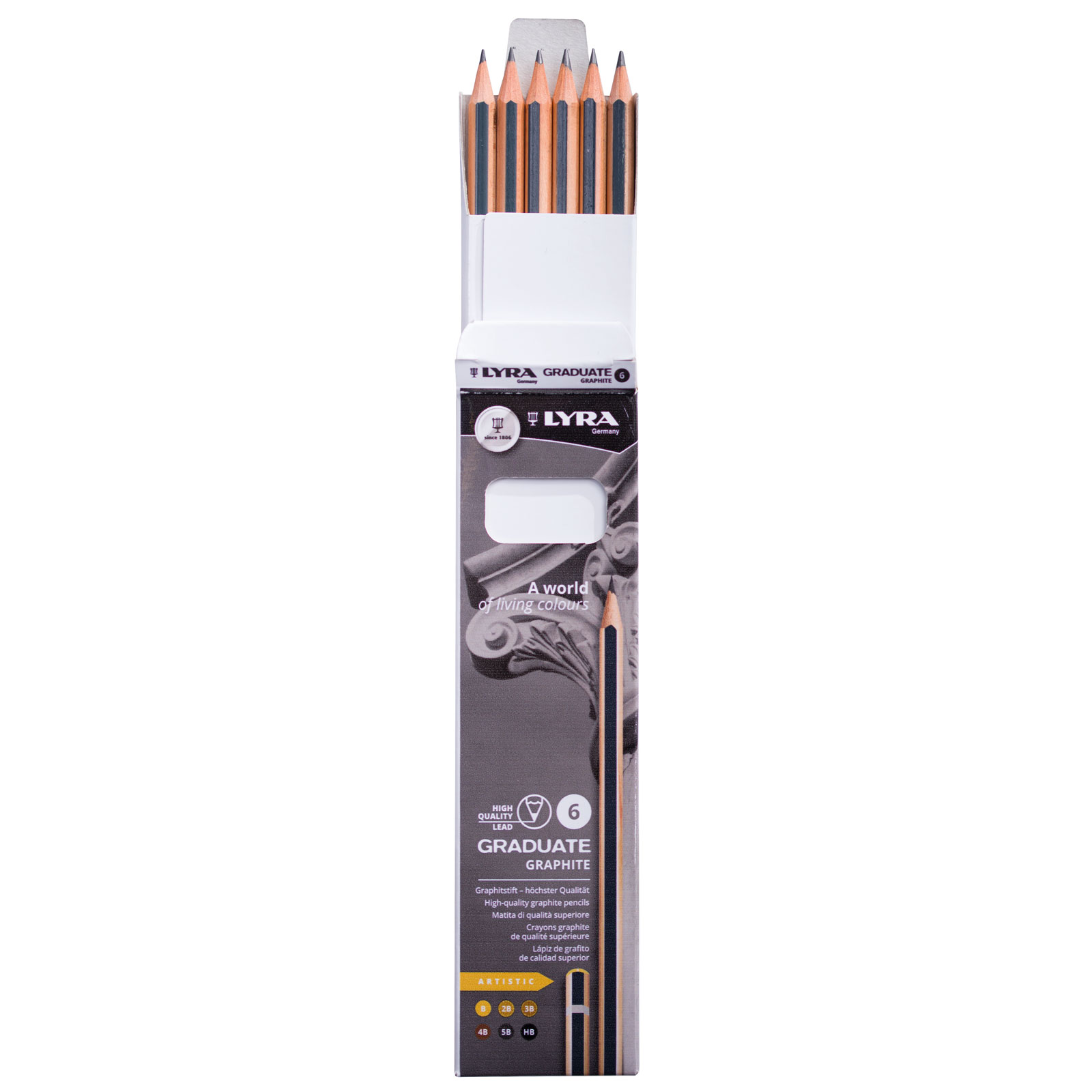 Lyra 1171061 Graduate Graphite Box Artistic Drawing Pencils 6 Piece ...