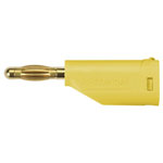Schützinger DI FK 15 L Au/GE Spring-Loaded Plug 4mm Pin Yellow 1pc