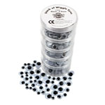 Rapid 5-stack of Wiggly Eyes, Black, 5 Sizes