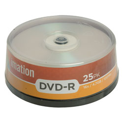 Imation 733180 Recordable DVDs (DVD-r) 16x 4.7gb Spindle Pack of 25