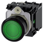 Siemens 3SU11020AB401BA0 SIRIUS ACT 22mm green illuminated pushbutton PVC