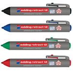 Edding 4-12-4 Retract 12 Whiteboard Marker Assorted 4pk