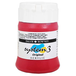 Daler Rowney System 3 Original Acrylic Paint 250ml Cadmium Red Deep Hue