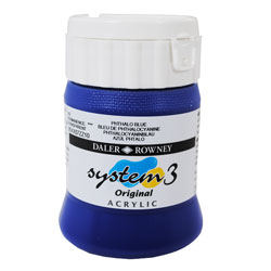 Daler Rowney System 3 Original Acrylic Paint 250ml Phthalo Blue