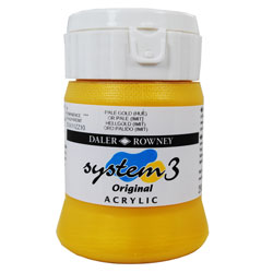 Daler Rowney System 3 Original Acrylic Paint 250ml Pale Gold Imit