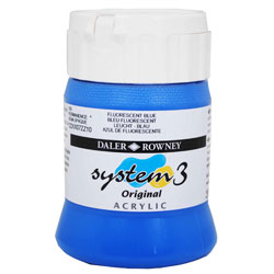 Daler Rowney System 3 Original Acrylic Paint 250ml Fluorescent Blue