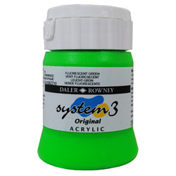 Daler Rowney System 3 Original Acrylic Paint 250ml Fluorescent Green