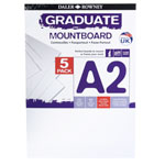 Daler Rowney A2 Graduate Mount Board Pack of 5 Ice White