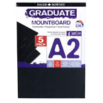 Daler Rowney A2 Graduate Mount Board Pack of 5 Black