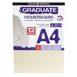 Daler Rowney A4 Graduate Mount Board Pack of 12 Ivory