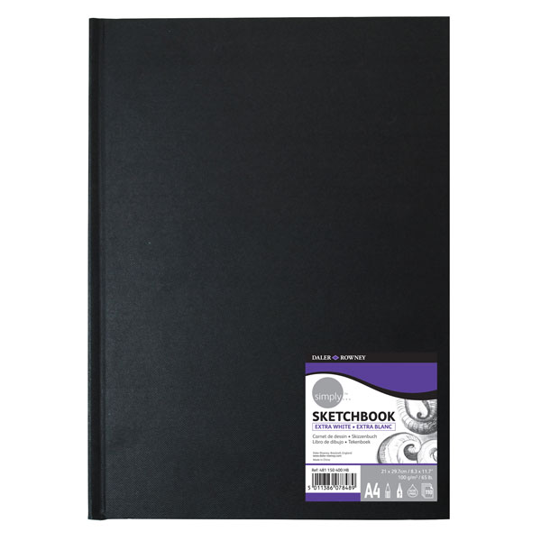 Daler Rowney Simply Hardboard Sketch Book A4 Extra White