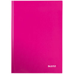 Leitz Pink Notebook Hard Cover WOW A4 Squared 80 Sheets