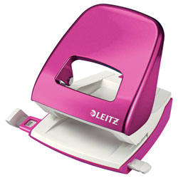 Leitz Hole Punch WOW 5008 Metal 2-hole 30 sheets pink