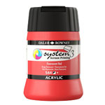 Daler-Rowney System3 250ml Screen Printing Acrylic Paint Fluorescent Red