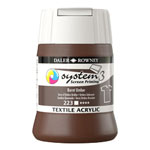 Daler-Rowney System3 250ml Textile Screen Printing Acrylic Paint Burnt Umber