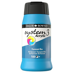 Daler Rowney System 3 Acrylic Paint Fluorescent Blue (500ml)