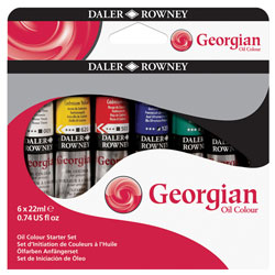 Daler-Rowney 111900150 Georgian Oil Colour Paint Starter Set 6 x 22ml