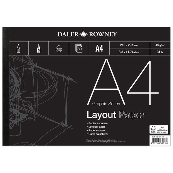 Daler-Rowney Graphic Series Layout Pad A4 45G 80Sh