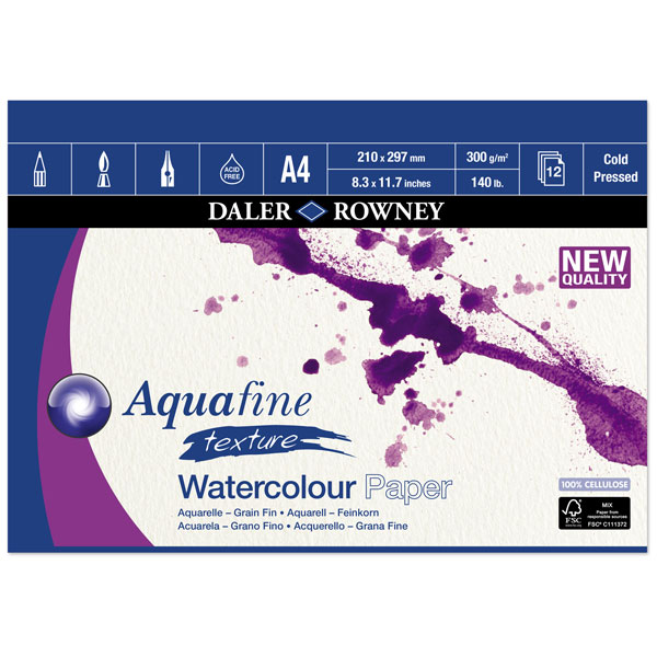 406 x 305mm Daler Rowney Aquafine Watercolour Pad 300gsm 