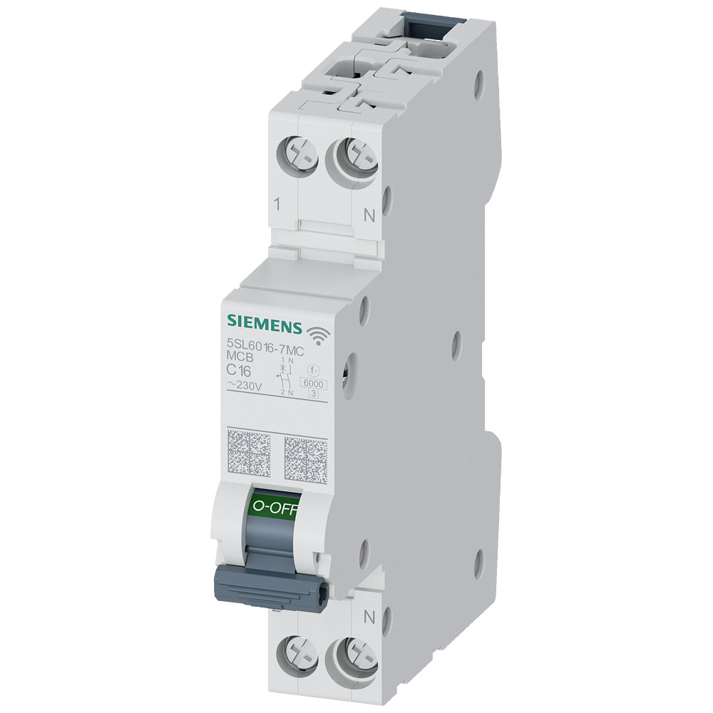 Siemens 5SL60167MC 5SL6 Circuit Breaker 2-pin 16A monitors Circuits ...