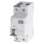 Siemens 5SU13544KK16 rcbo 2-pin 16A 0.03A 230V C-char 10kA 1P+N type F