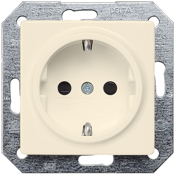 Siemens 5UB15580KK Delta SCHUKO socket white touch protection 55x55mm