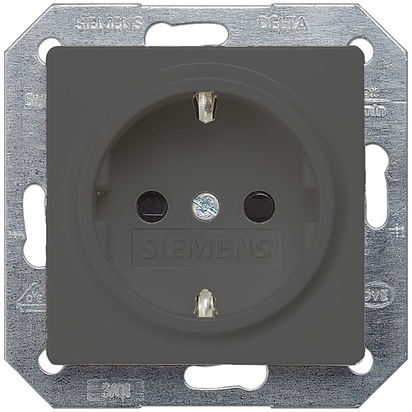 Siemens 5UB1924 Delta i-system Schuko-socket carbon metallic 10/16...