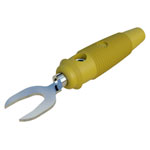 SKS Hirschmann 930585103 Jack plug Yellow 4mm brass 1pc impact-resistant