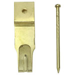 SWG 9771180 Wall Hook Steel Needle Size 1 Brass-Plated 6 pc Package